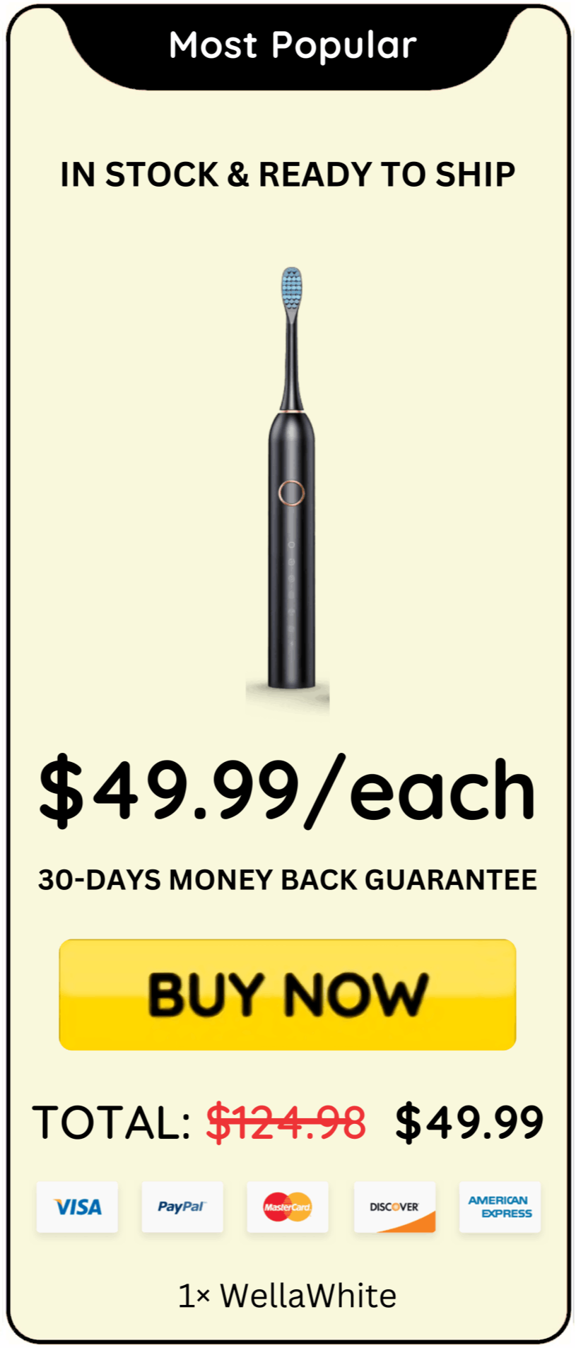 WellaWhite Electric Toothbrush offer price 